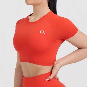 Oner Active Go To Seamless Fitted Crop Top | Charged Orange - M